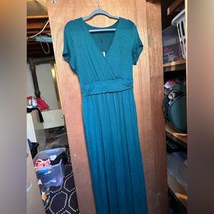 Emerald Colored Jersey maxi dress